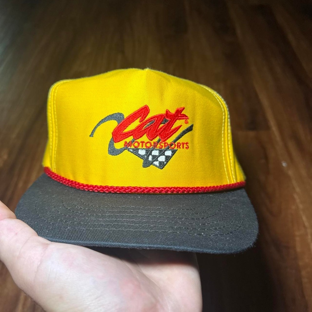 Yellow and black Cat Motorsports snapback cap